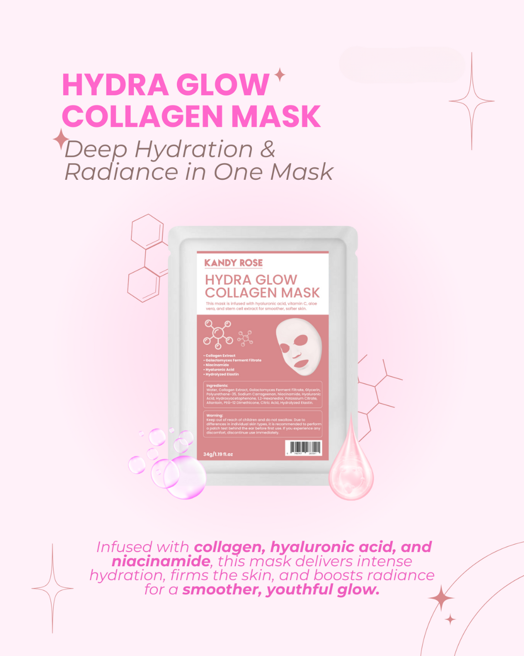 Kandy Rose Hydra Glow Collagen Mask