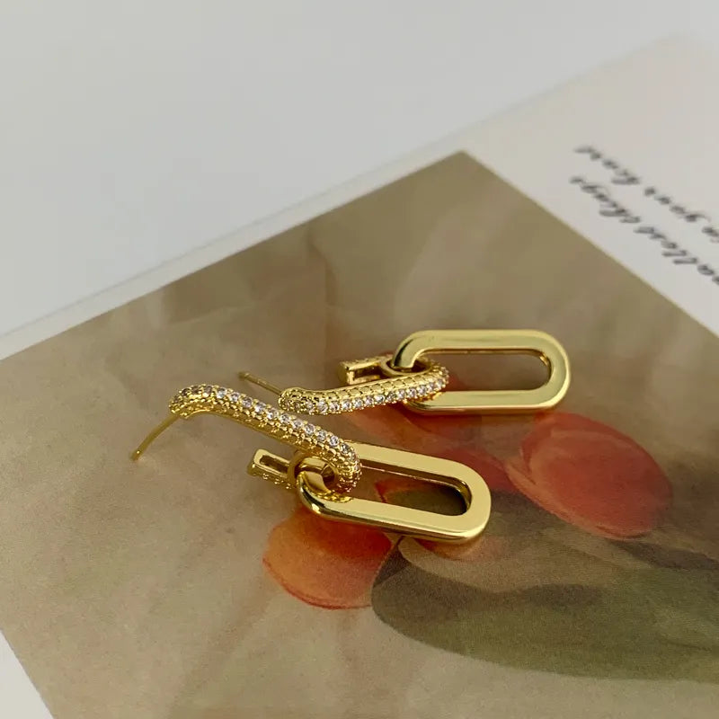 18K Gold Plated Gold Chain Earrings