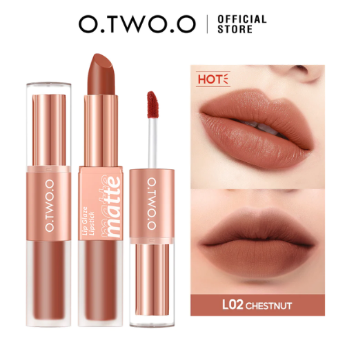 O.TWO.O 2 in 1 Matte Lipstick and Lip Glaze